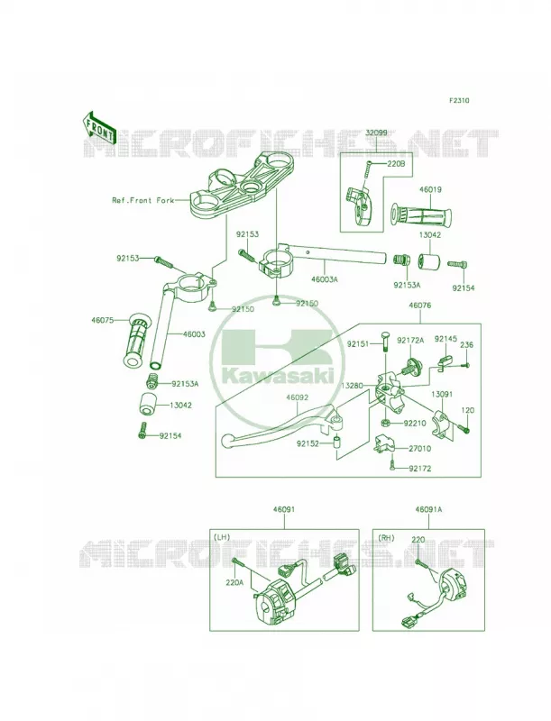Handlebar Kawasaki MOTOS 636 2013 Ninja ZX-6R   ZX636EDF
