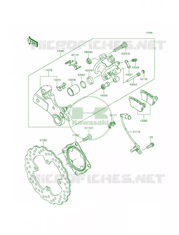 Rear Brake Kawasaki MOTOS 636 2013 Ninja ZX-6R   ZX636EDF