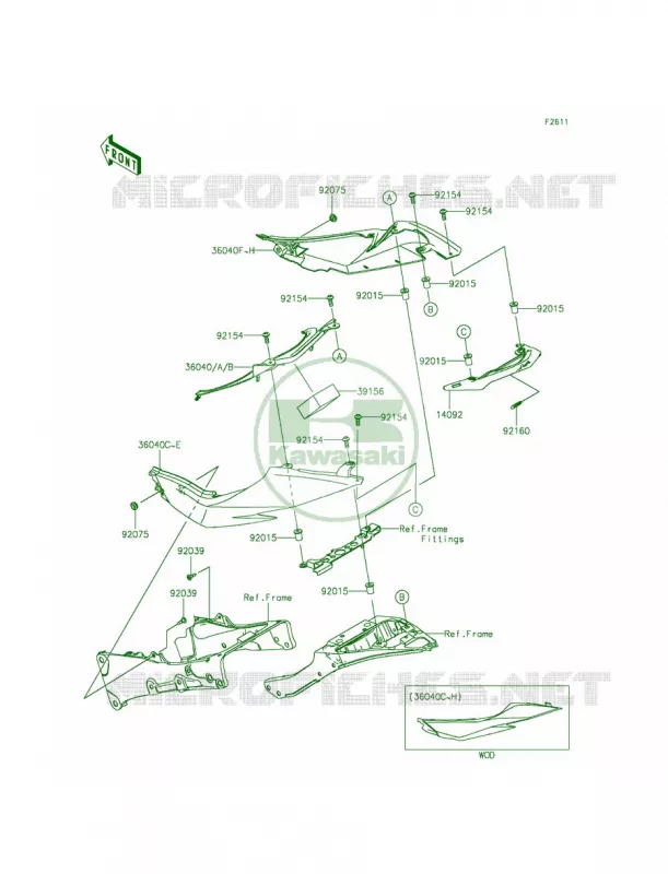 Side Covers Kawasaki MOTOS 636 2013 Ninja ZX-6R   ZX636EDF