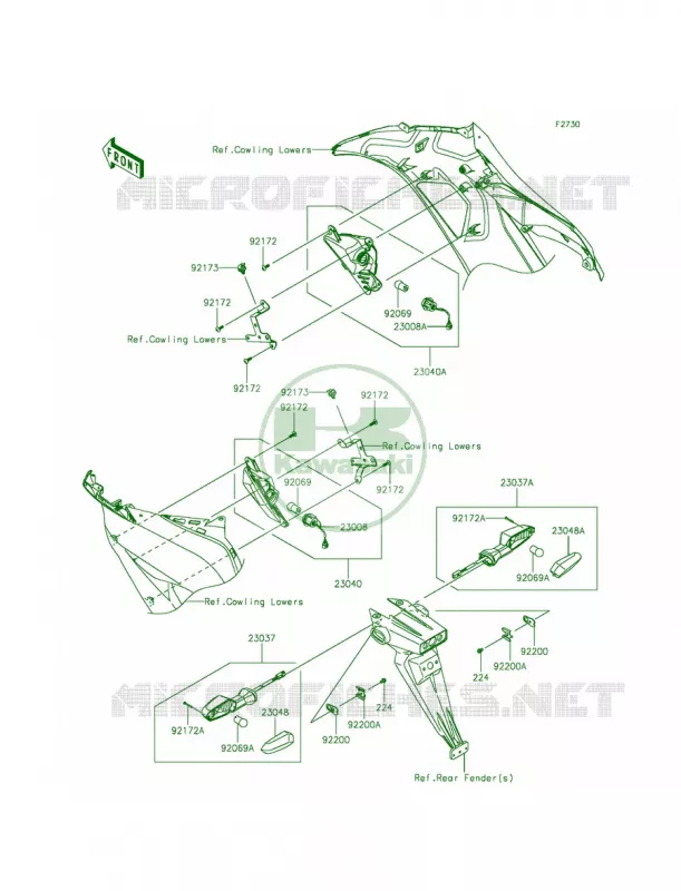 Turn Signals Kawasaki MOTOS 636 2013 Ninja ZX-6R   ZX636EDF