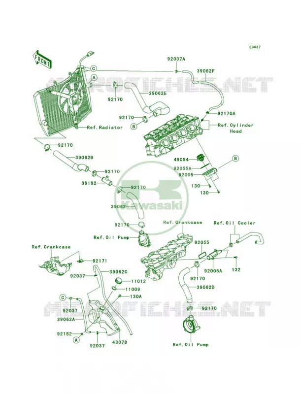 Water Pipe Kawasaki MOTOS 636 2013 Ninja ZX-6R   ZX636EDF