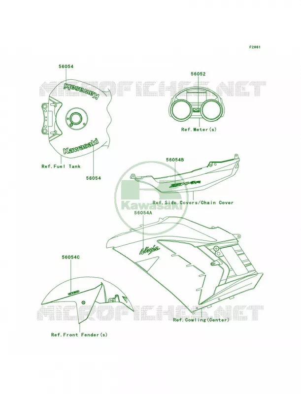 DecalsBlueBlackECF Kawasaki MOTOS 1400 2012 Ninja ZX-14R  ZX1400ECF