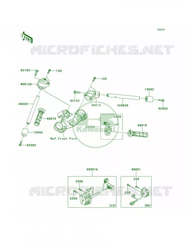 Handlebar Kawasaki MOTOS 1400 2012 Ninja ZX-14R  ZX1400ECF