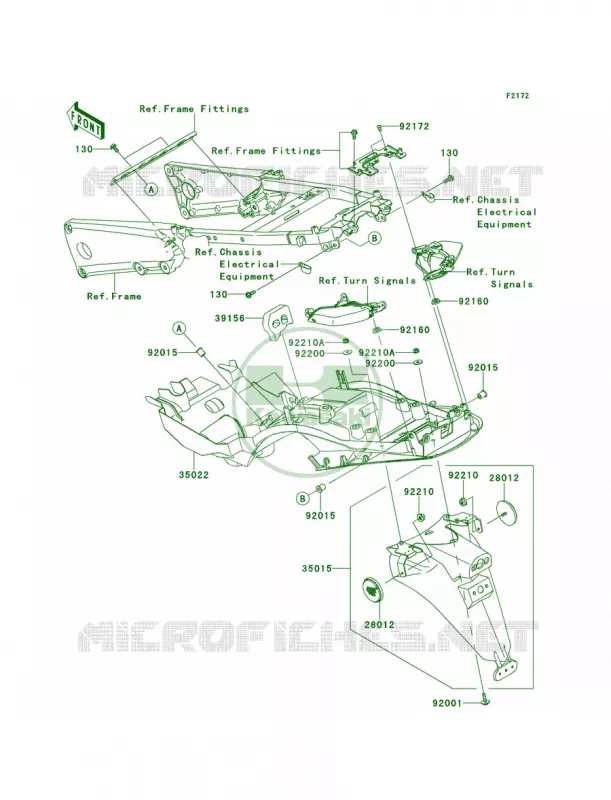 Rear Fenders Kawasaki MOTOS 1400 2012 Ninja ZX-14R  ZX1400ECF