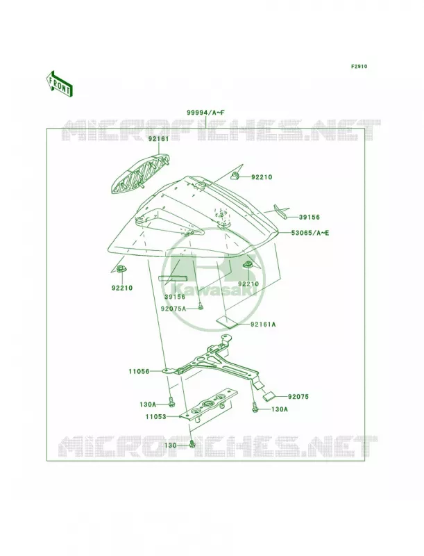 AccessorySingle Seat Cover Kawasaki MOTOS 1000 2012 Ninja ZX-10R  ZX1000JCF