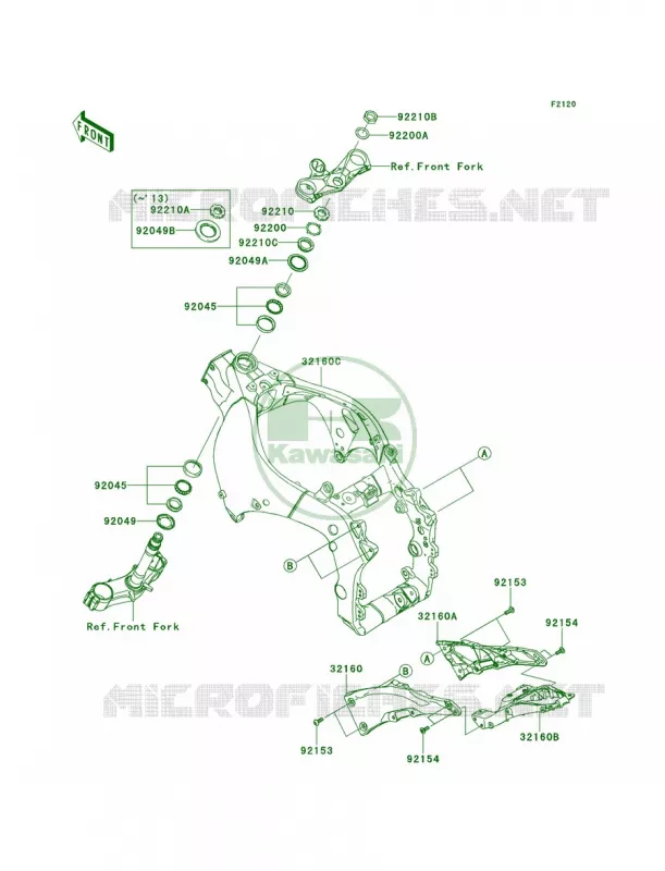 Frame Kawasaki MOTOS 1000 2012 Ninja ZX-10R  ZX1000JCF
