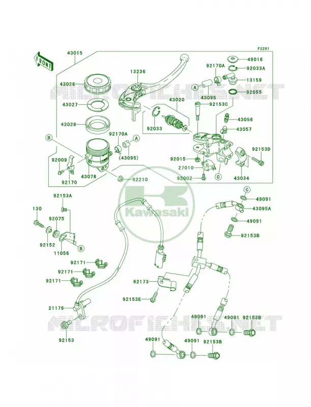 Front Master Cylinder Kawasaki MOTOS 1000 2012 Ninja ZX-10R  ZX1000JCF