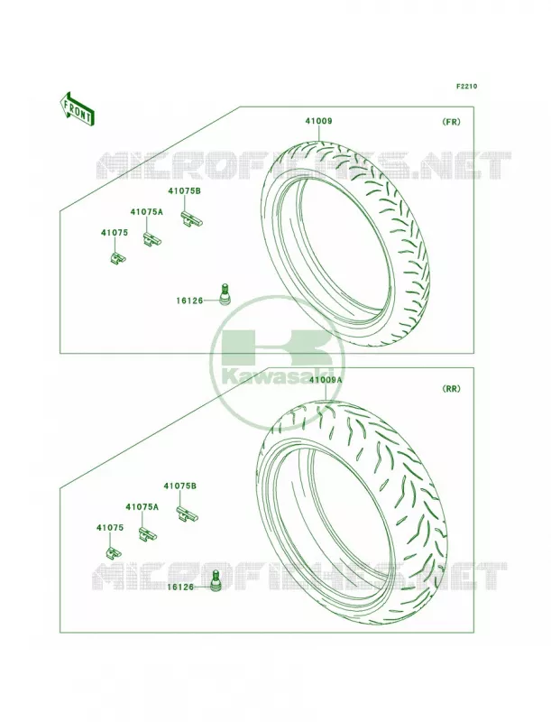 Tires Kawasaki MOTOS 1000 2012 Ninja ZX-10R ABS  ZX1000KCF