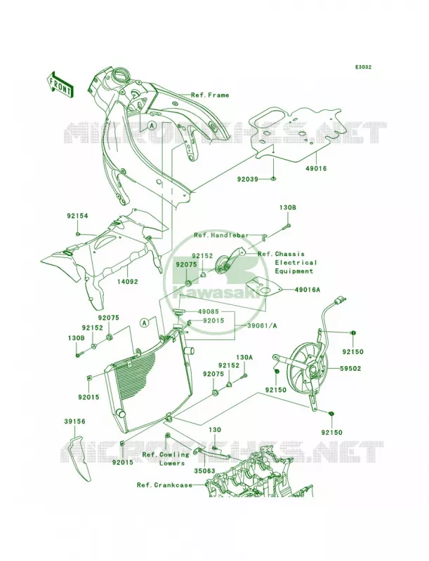 Radiator Kawasaki MOTOS 600 2012 Ninja ZX-6R  ZX600RCF