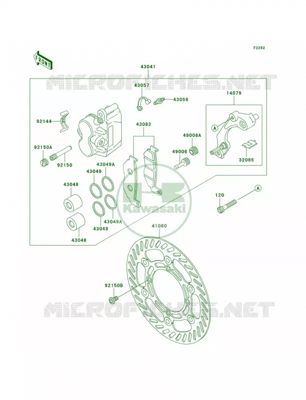 Front BrakeA10 Kawasaki MOTOS 220 2003 KDX220R  KDX220-A10