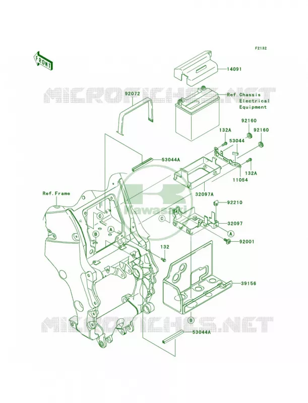 Battery Case Kawasaki MOTOS 1400 2011 Ninja ZX-14  ZX1400CBF