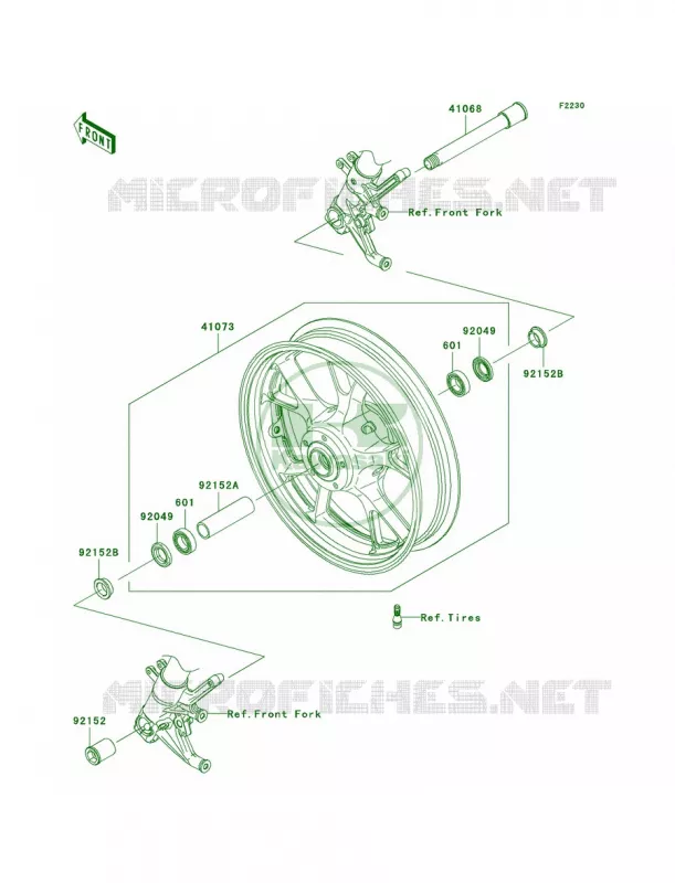 Front Wheel Kawasaki MOTOS 1400 2011 Ninja ZX-14  ZX1400CBF