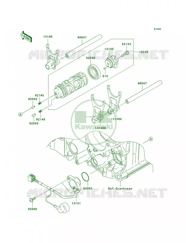 Gear Change DrumShift Forks Kawasaki MOTOS 1400 2011 Ninja ZX-14  ZX1400CBF