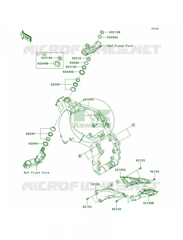 Frame Kawasaki MOTOS 1000 2011 Ninja ZX-10R  ZX1000JBF