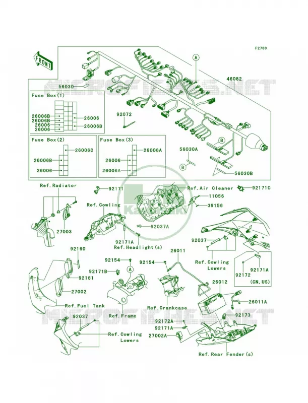 Chassis Electrical EquipmentKBF Kawasaki MOTOS 1000 2011 Ninja ZX-10R ABS  ZX1000KBF