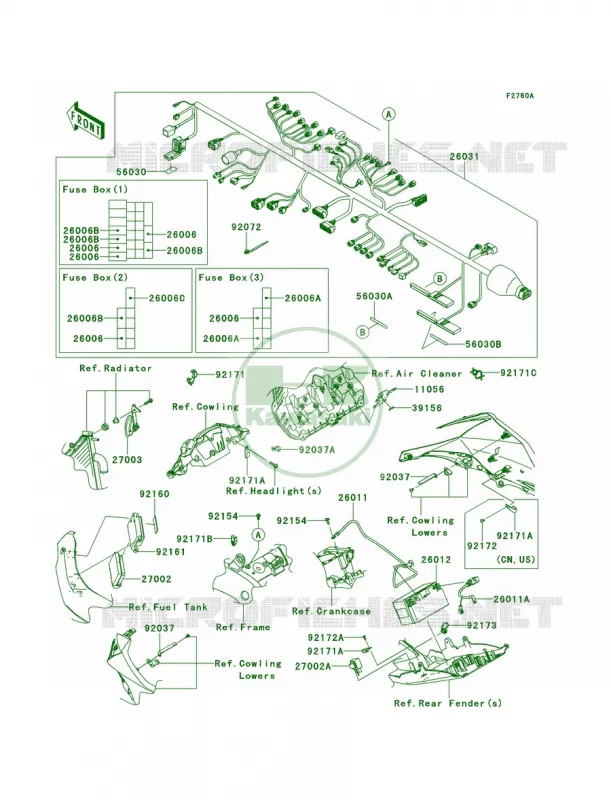 Chassis Electrical EquipmentKCF Kawasaki MOTOS 1000 2011 Ninja ZX-10R ABS  ZX1000KBF