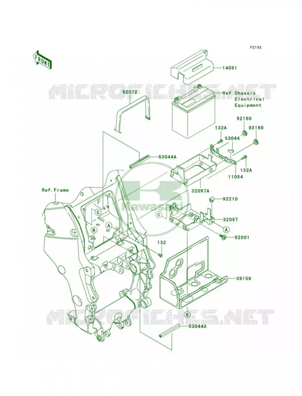 Battery Case Kawasaki MOTOS 1400 2010 Ninja ZX-14  ZX1400CAF