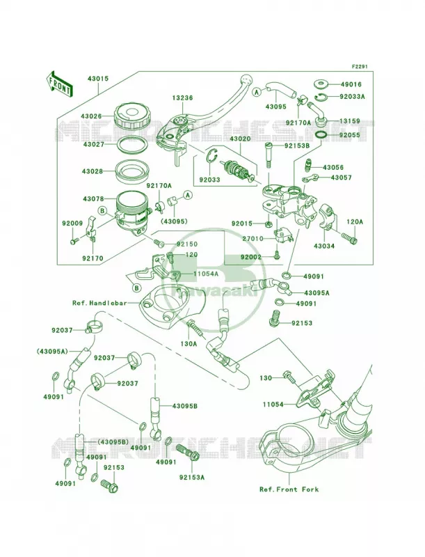 Front Master Cylinder Kawasaki MOTOS 1400 2010 Ninja ZX-14  ZX1400CAF