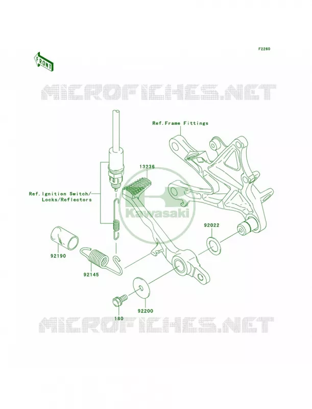 Brake PedalTorque Link Kawasaki MOTOS 1000 2010 Ninja ZX-10R  ZX1000FAF