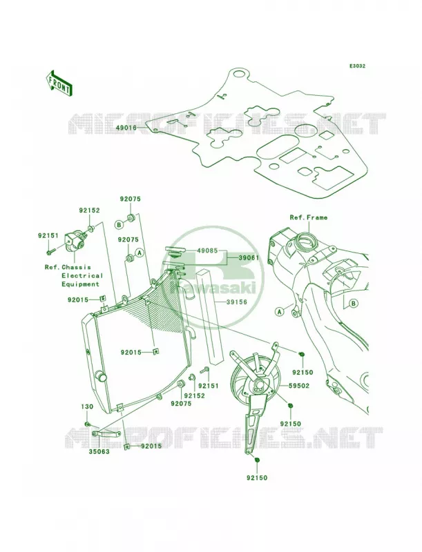 Radiator Kawasaki MOTOS 1000 2010 Ninja ZX-10R  ZX1000FAF