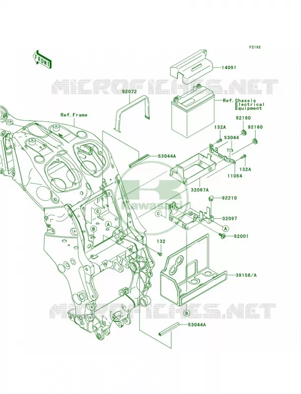 Battery Case Kawasaki MOTOS 1400 2009 Ninja ZX-14  ZX1400C9F