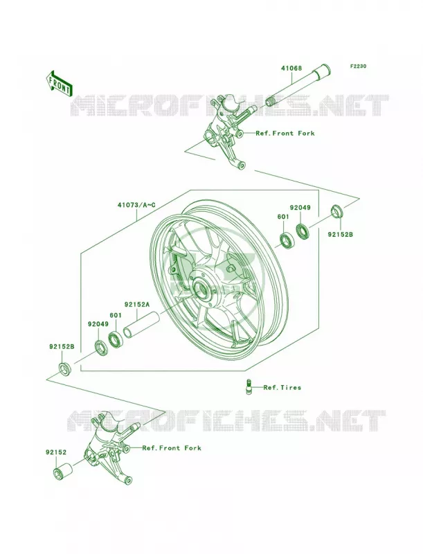 Front Wheel Kawasaki MOTOS 1400 2009 Ninja ZX-14  ZX1400C9F