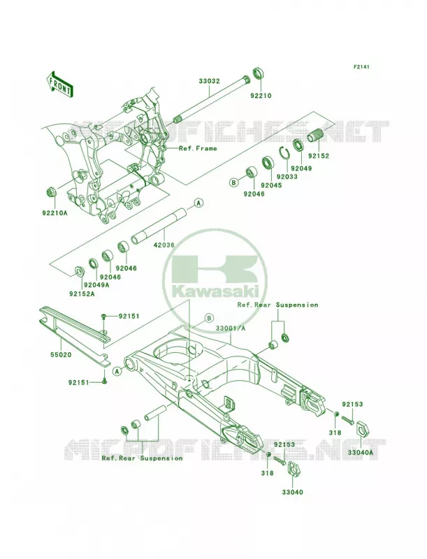 Swingarm Kawasaki MOTOS 1400 2009 Ninja ZX-14  ZX1400C9F