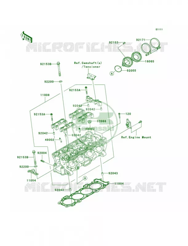 Cylinder Head Kawasaki MOTOS 1000 2009 Ninja ZX-10R  ZX1000E9F