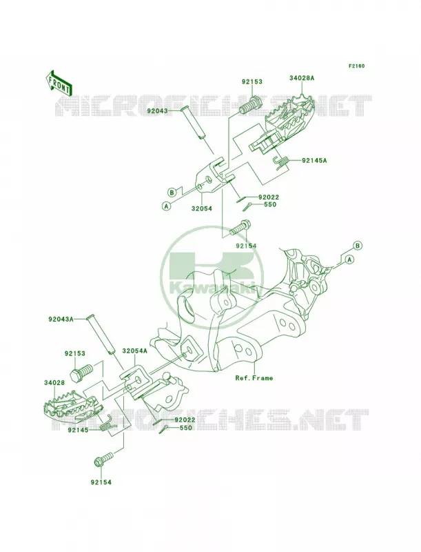 Footrests Kawasaki MOTOS 450 2014 KLX450R  KLX450AEF