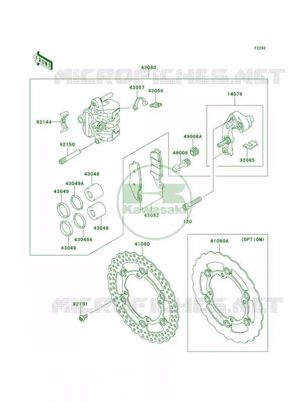 Front Brake Kawasaki MOTOS 450 2014 KLX450R  KLX450AEF