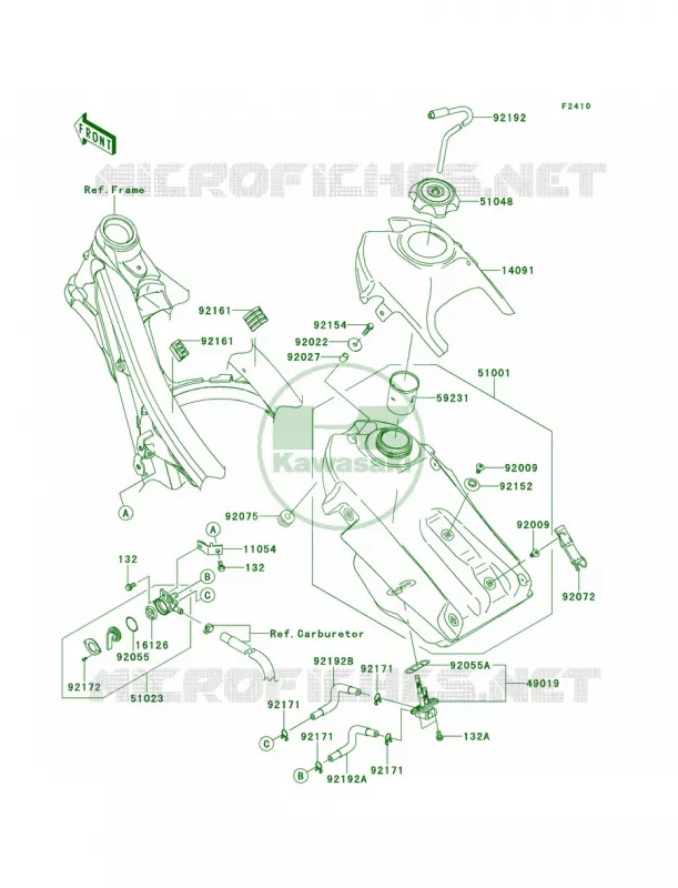 Fuel Tank Kawasaki MOTOS 450 2014 KLX450R  KLX450AEF