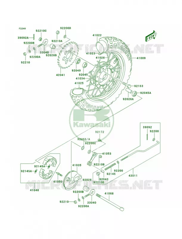 Rear Hub Kawasaki MOTOS 50 2003 KDX50  KDX50-A1