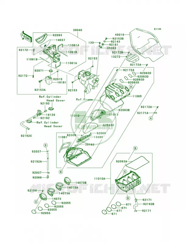 Air Cleaner Kawasaki MOTOS 1000 2008 Ninja ZX-10R  ZX1000E8F