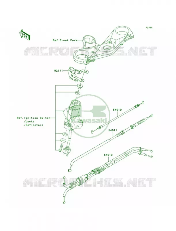 Cables Kawasaki MOTOS 1000 2008 Ninja ZX-10R  ZX1000E8F