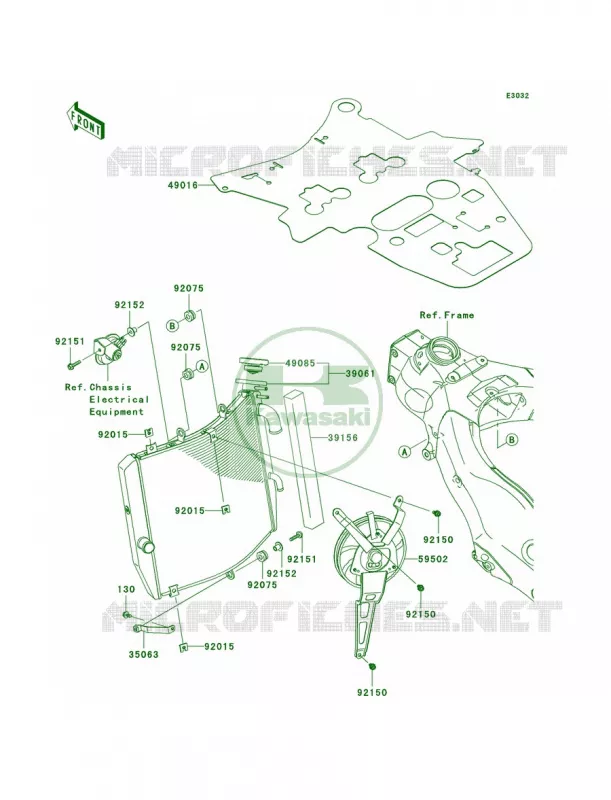 Radiator Kawasaki MOTOS 1000 2008 Ninja ZX-10R  ZX1000E8F
