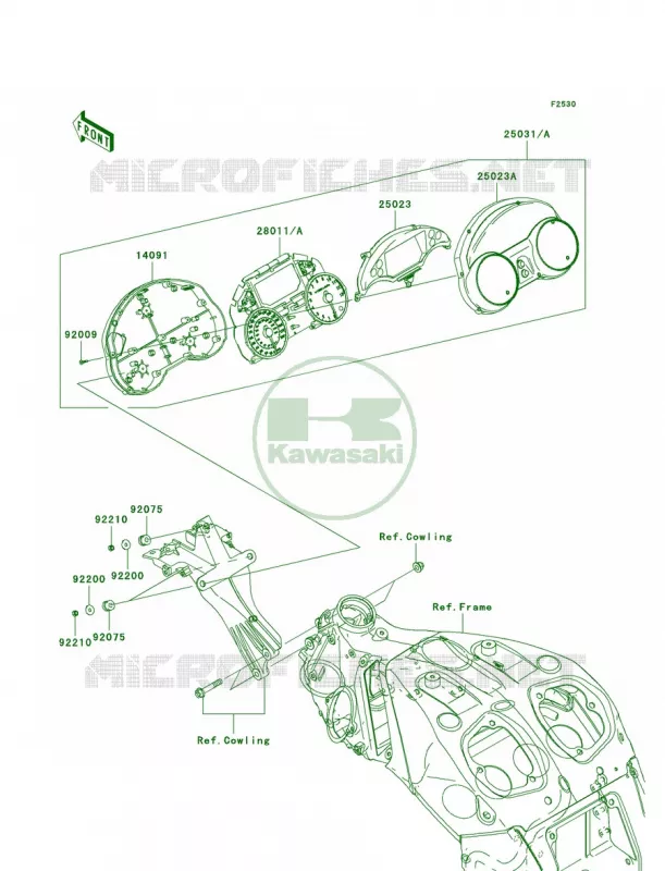 Meters Kawasaki MOTOS 1400 2008 Ninja ZX-14  ZX1400C8F