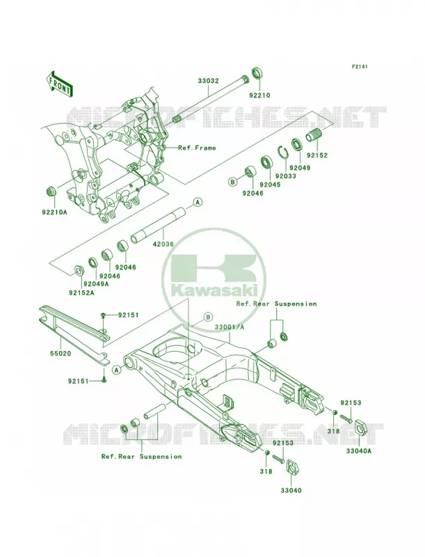 Swingarm Kawasaki MOTOS 1400 2008 Ninja ZX-14  ZX1400C8F