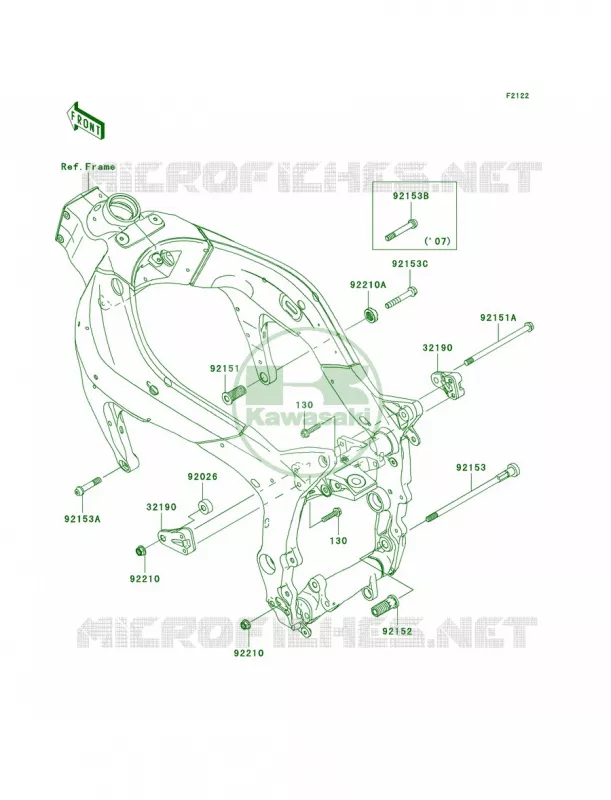 Engine Mount Kawasaki MOTOS 600 2008 Ninja ZX-6R  ZX600P8F