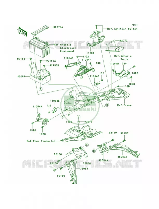 Frame FittingsRear Kawasaki MOTOS 600 2008 Ninja ZX-6R  ZX600P8F