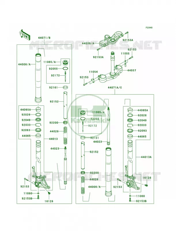 Front Fork Kawasaki MOTOS 600 2008 Ninja ZX-6R  ZX600P8F