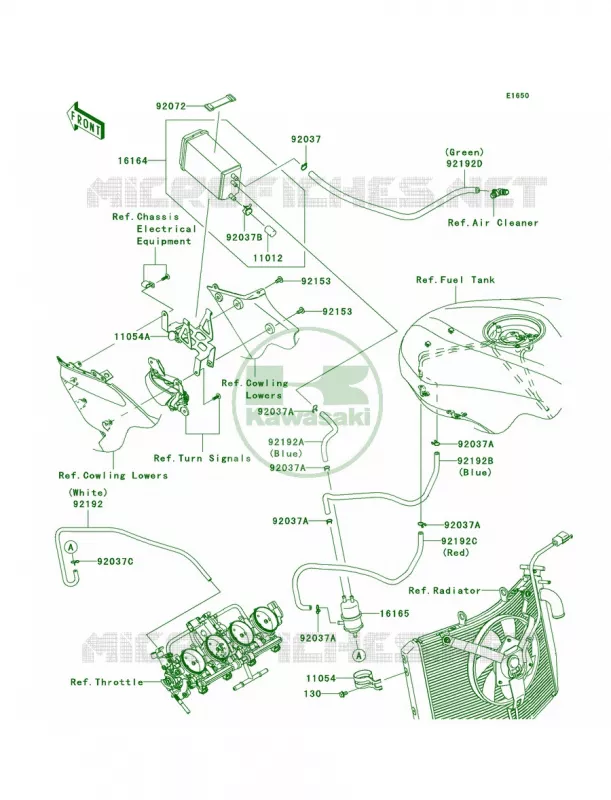 Fuel Evaporative SystemP7FCA Kawasaki MOTOS 600 2008 Ninja ZX-6R  ZX600P8F
