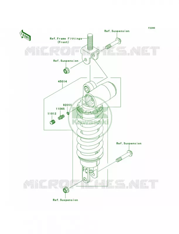 Shock Absorbers Kawasaki MOTOS 600 2008 Ninja ZX-6R  ZX600P8F