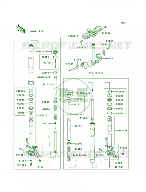 Front Fork Kawasaki MOTOS 600 2008 Ninja ZX-6R   ZX600P8FA