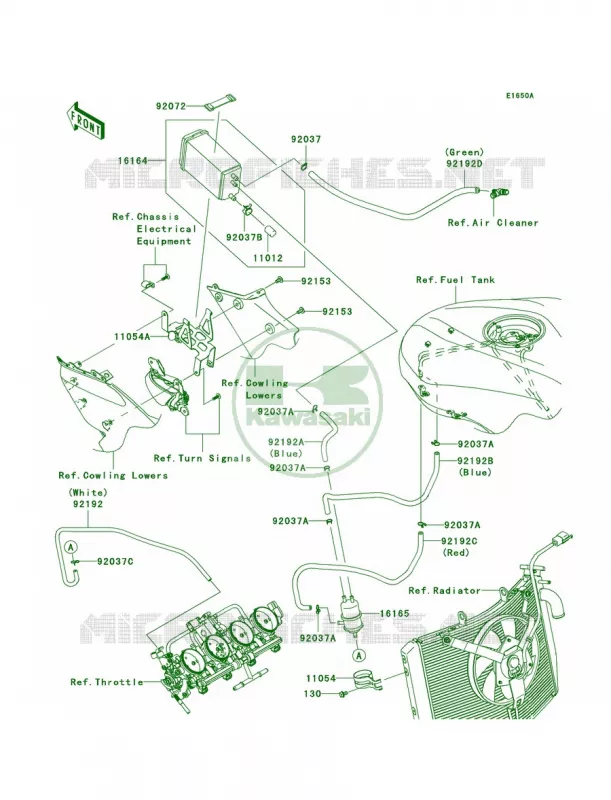 Fuel Evaporative SystemP8FP8FACA Kawasaki MOTOS 600 2008 Ninja ZX-6R   ZX600P8FA