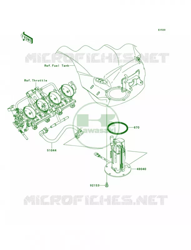 Fuel Pump Kawasaki MOTOS 600 2008 Ninja ZX-6R   ZX600P8FA