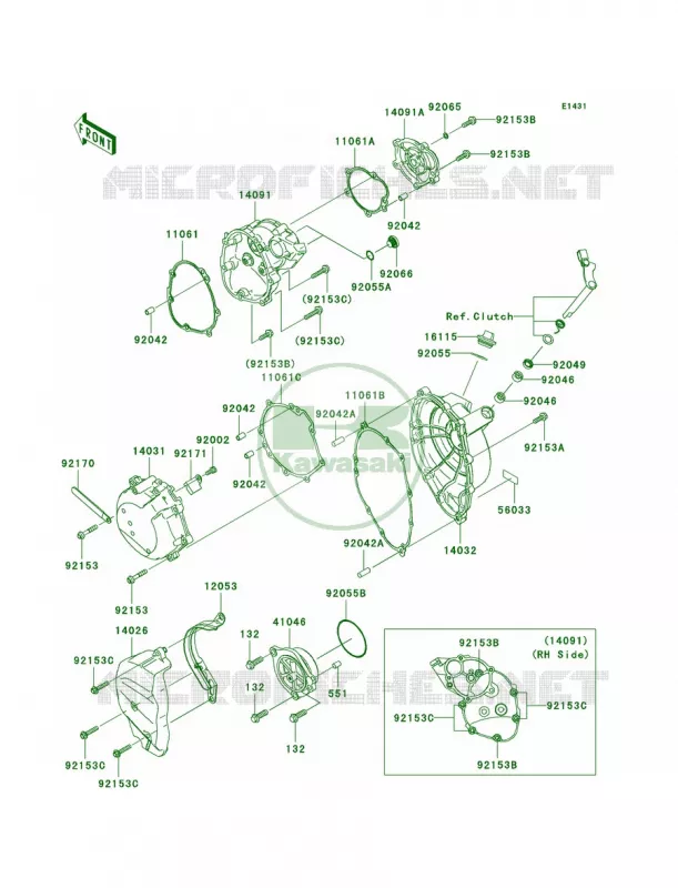 Engine Covers Kawasaki MOTOS 1000 2007 Ninja ZX-10R  ZX1000D7FA