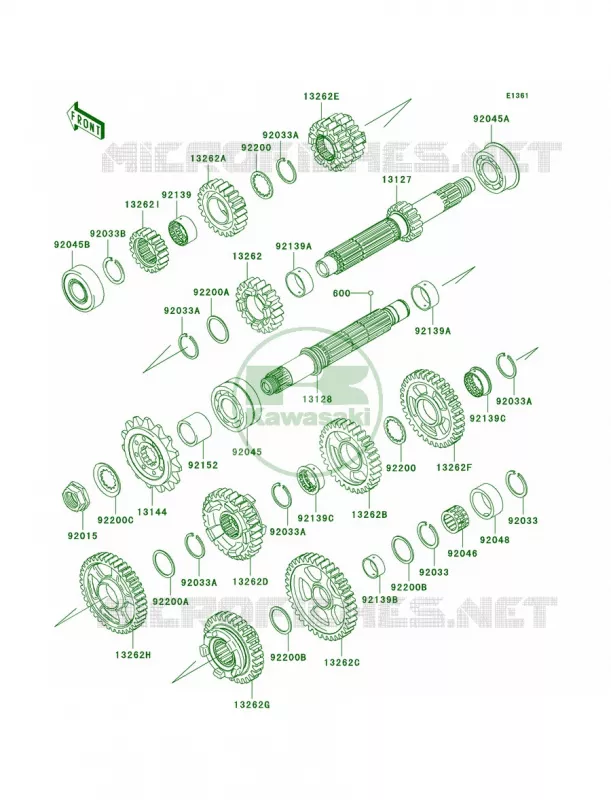 Transmission Kawasaki MOTOS 1000 2007 Ninja ZX-10R  ZX1000D7FA