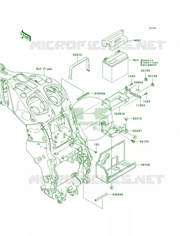 Battery Case Kawasaki MOTOS 1400 2007 Ninja ZX-14  ZX1400A7F