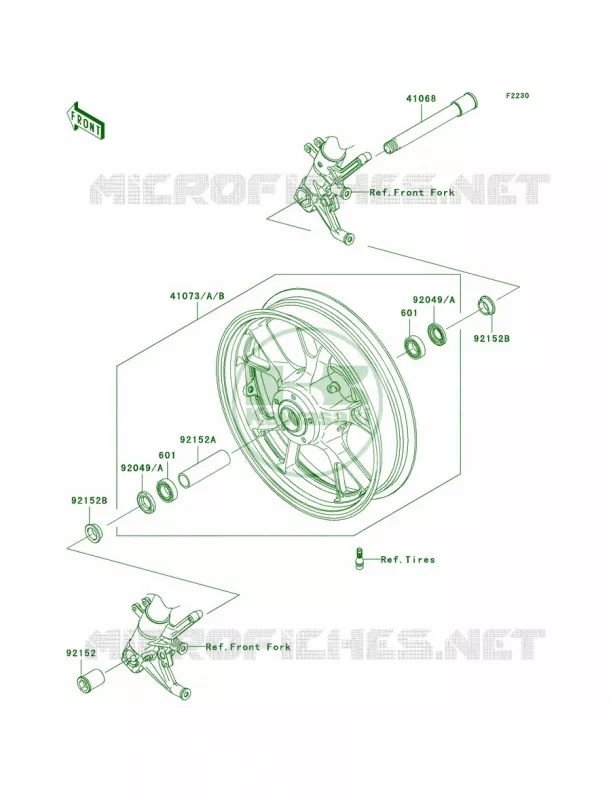 Front Wheel Kawasaki MOTOS 1400 2007 Ninja ZX-14  ZX1400A7F