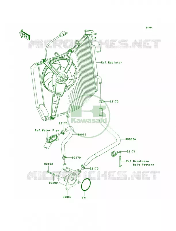 Oil Cooler Kawasaki MOTOS 1400 2007 Ninja ZX-14  ZX1400A7F